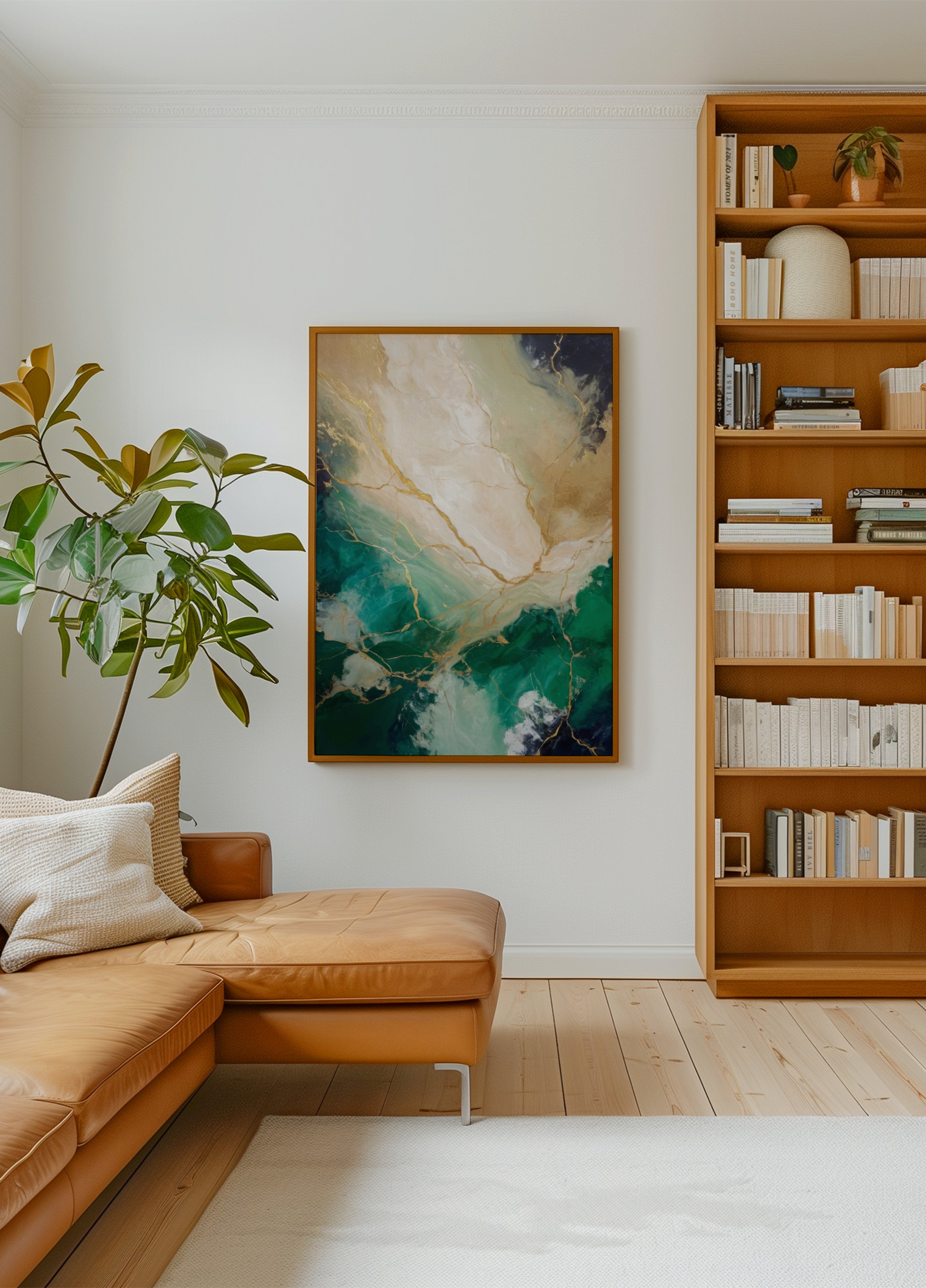 Emerald Gold Marble Flow
