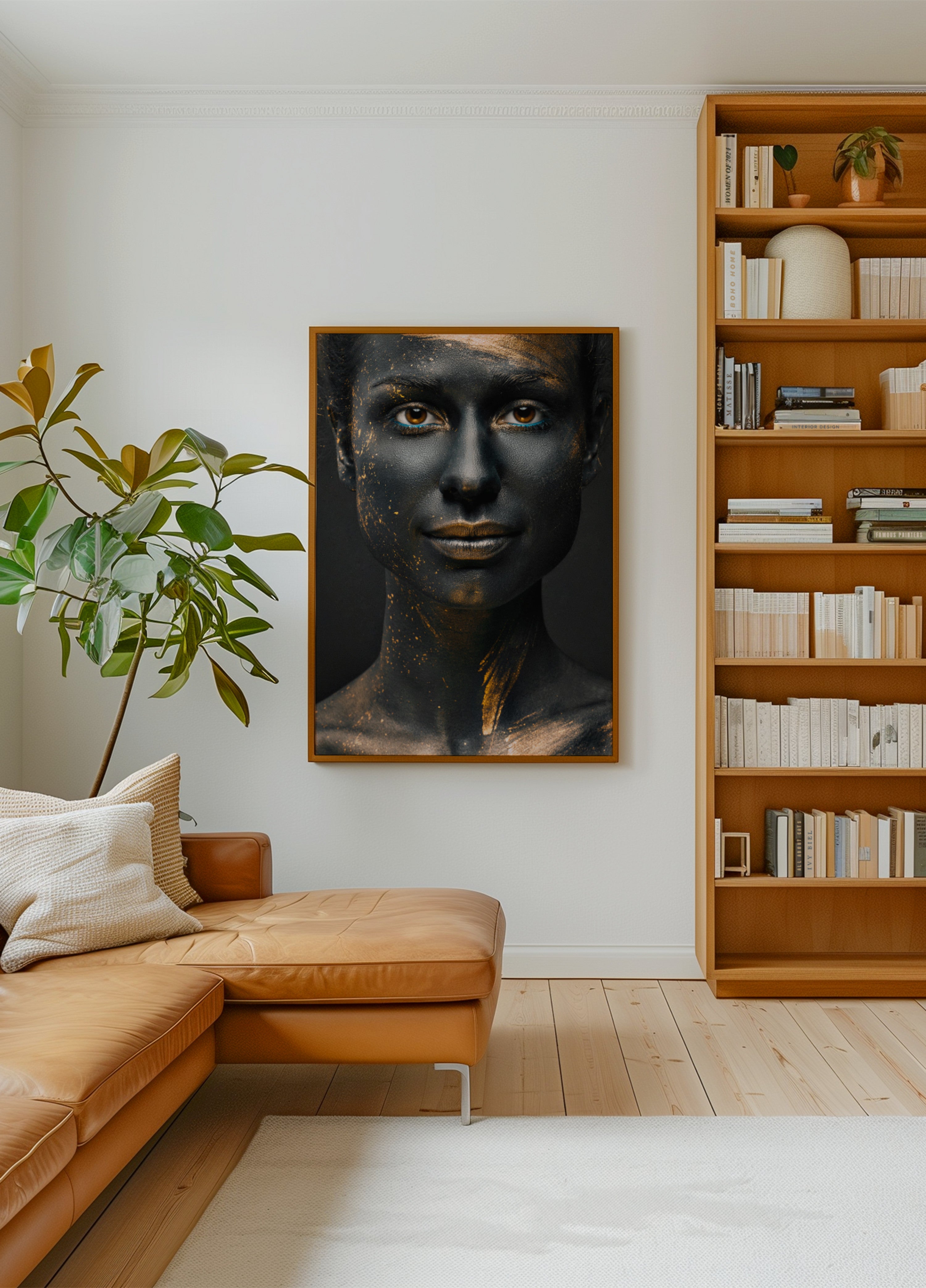 Black Gold Splatter Portrait