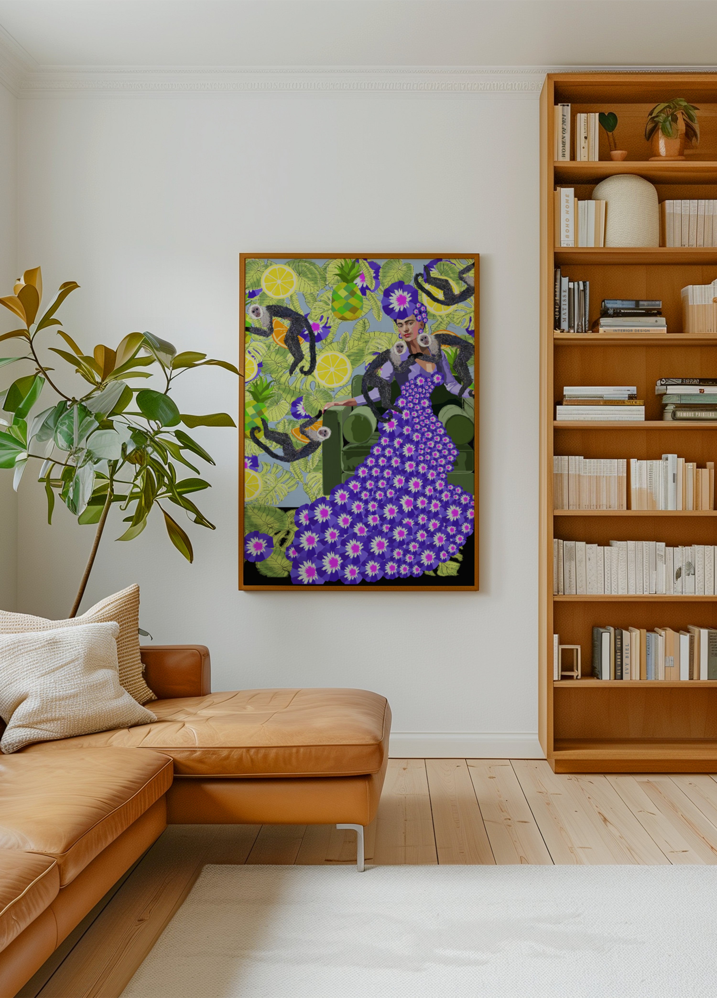 Tropical Woman with Monkeys