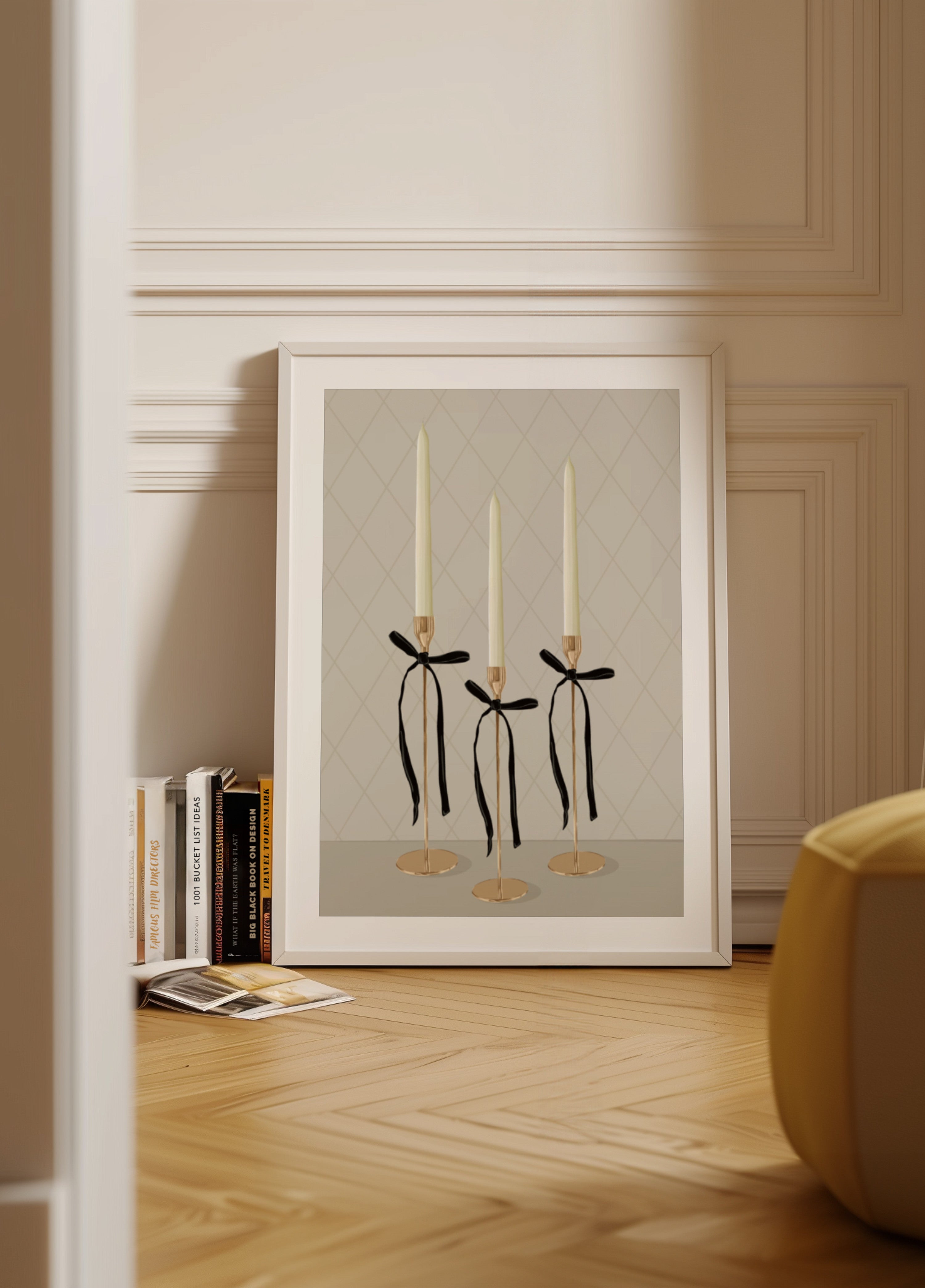 Elegant Gold Taper Candles