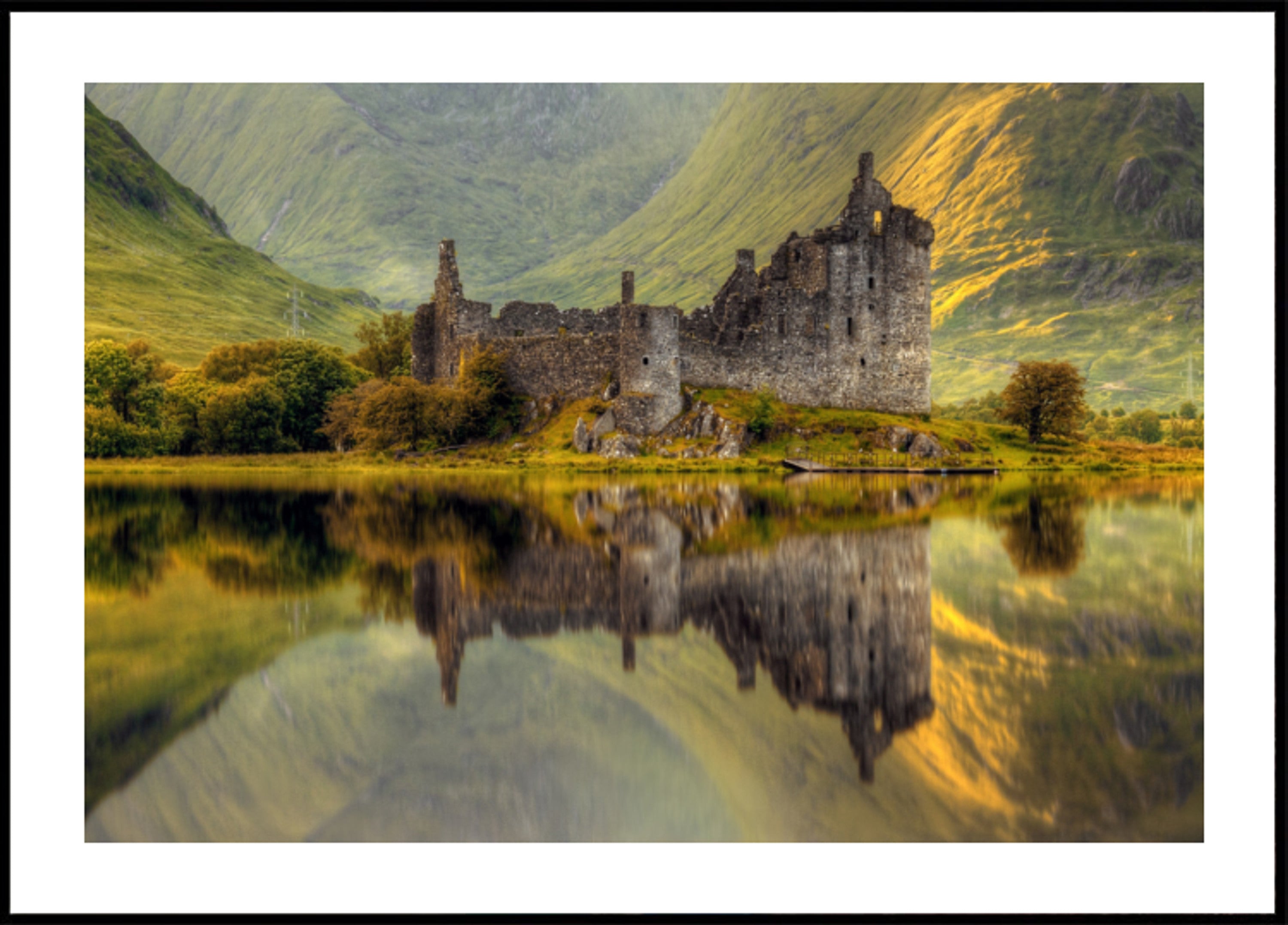 Scottish Castle Lake Reflection